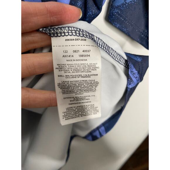 Columbia Womens Blue Floral Short Sleeve Top Plus Size 3X Open Back - Picture 7 of 8